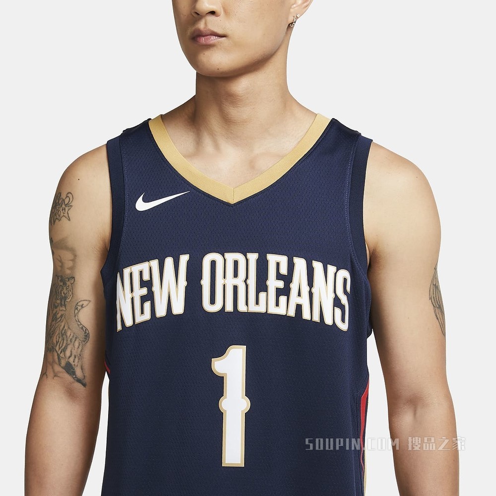 2020 赛季新奥尔良鹈鹕队 (Zion Williamson) Icon Edition Nike NBA Swingman Jersey 男子球衣