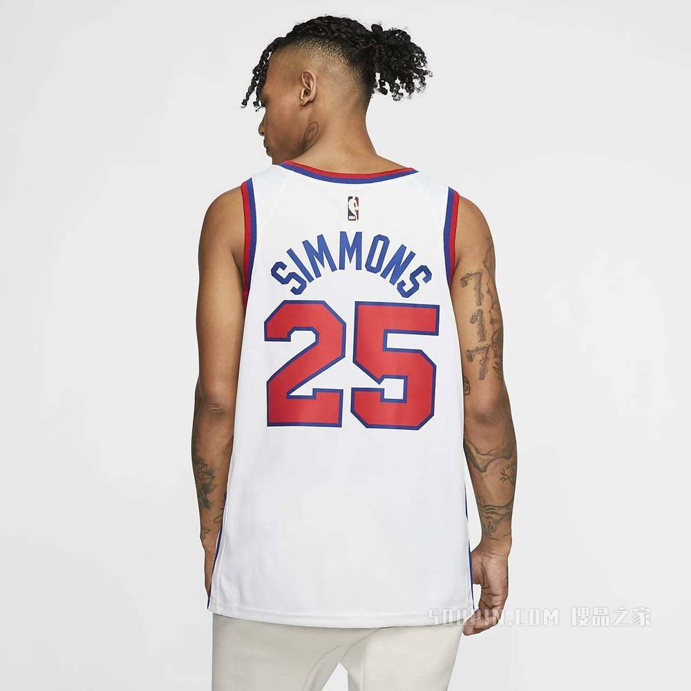 费城 76 人队 (Ben Simmons) Classic Edition Nike NBA Swingman Jersey 男子球衣