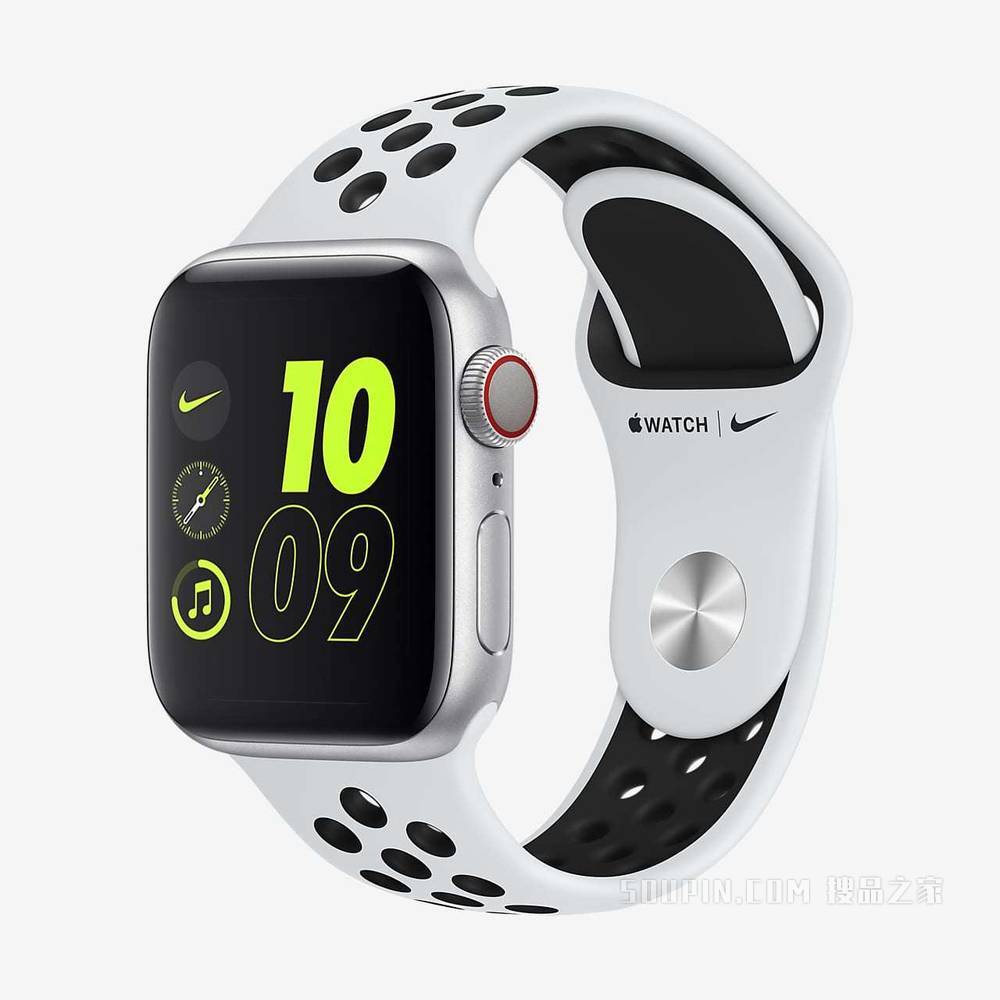 Apple Watch Nike Series 6（GPS + 蜂窝网络）搭配 Nike 运动表带 40 毫米银色铝金属表壳