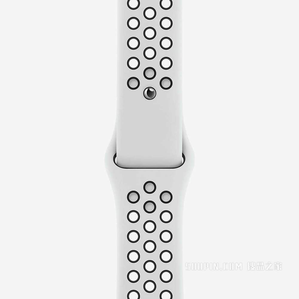 45 毫米白金色/黑色 Nike 运动表带 - 标准号