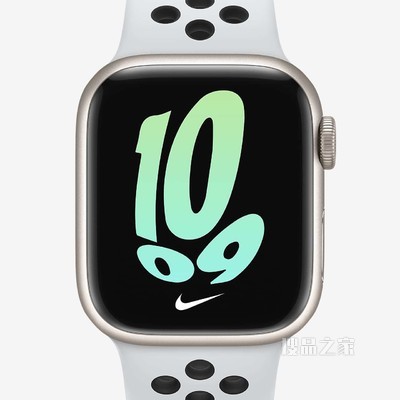 Apple Watch Series 7 (GPS) 搭配 Nike 运动表带 41 毫米星光色铝金属表壳