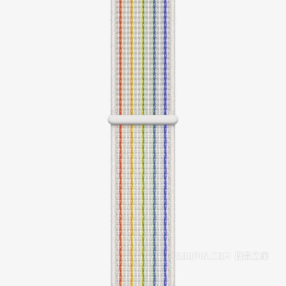 40 毫米白色/多色彩虹版 Nike 回环式运动表带