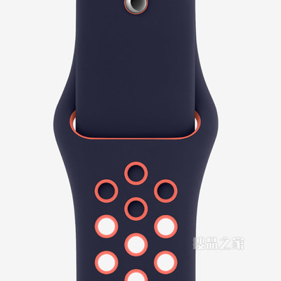 40 毫米蓝黑/艳芒果色 Nike 运动表带 - 标准号