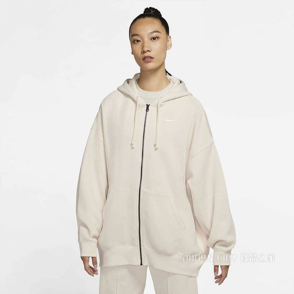 Nike Sportswear Essentials 女子全长拉链开襟起绒连帽衫