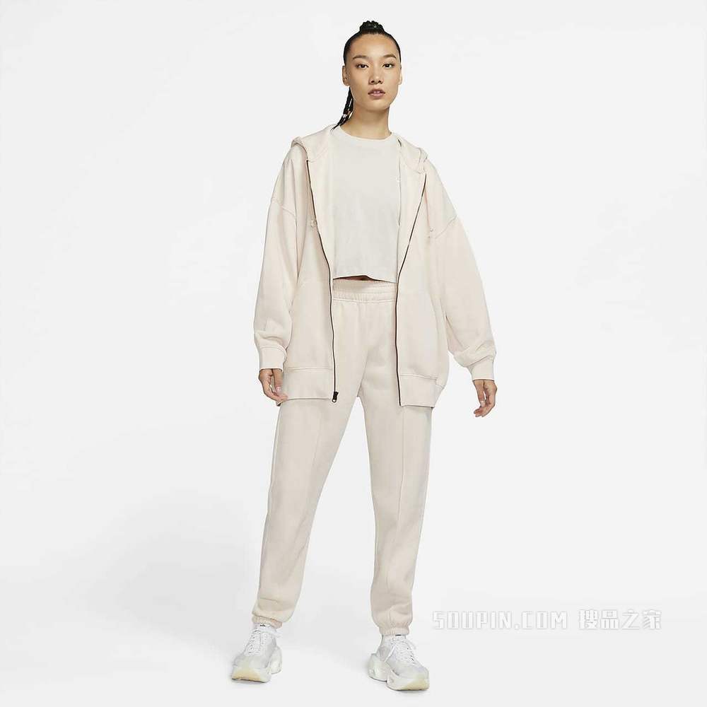 Nike Sportswear Essentials 女子全长拉链开襟起绒连帽衫