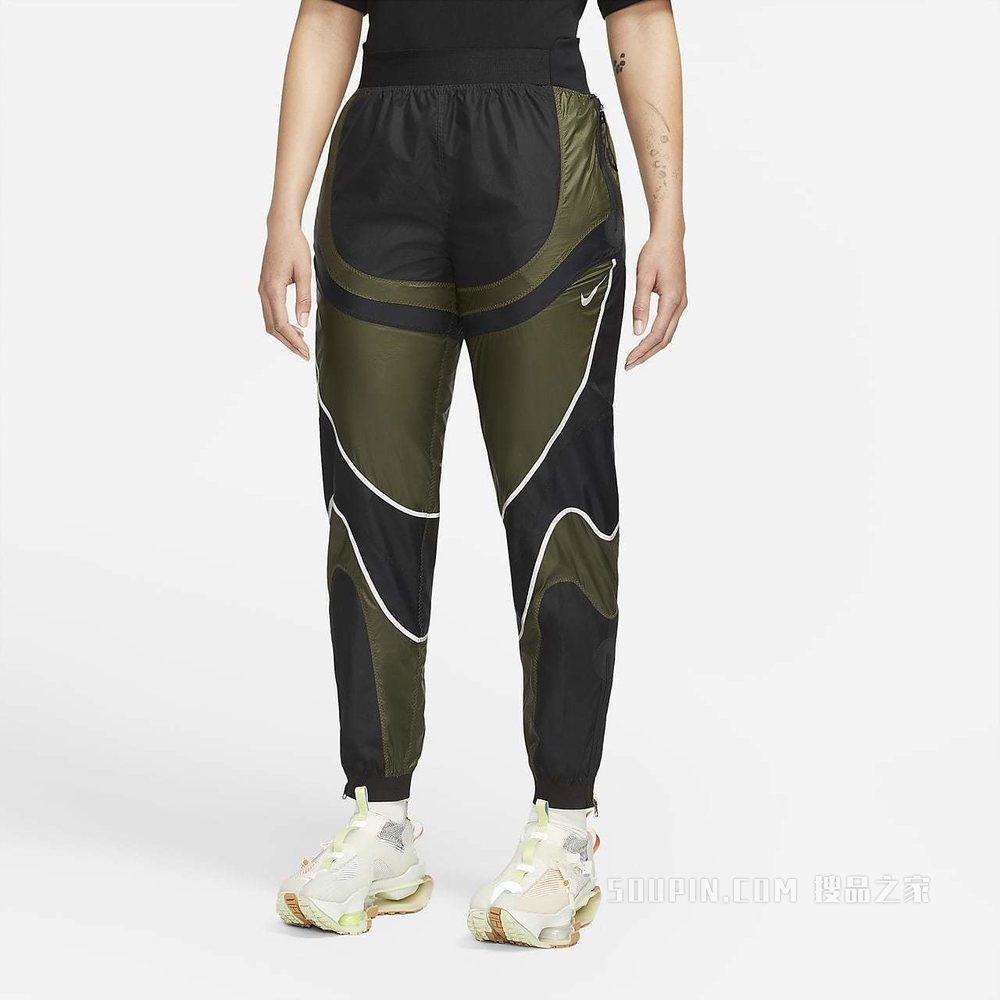 NIKE - ナイキ NRG ISPA ナイロン アジャスタブル パンツ XS ブラック カーキ DB7581-045 レディース NIKE 中古】ナイキ NRG ISPA ナイロン アジャスタブル パンツ XS