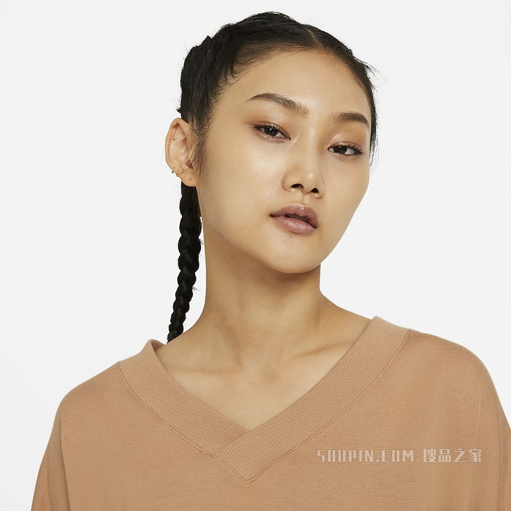 Nike Yoga Luxe 女子起绒 V 领上衣