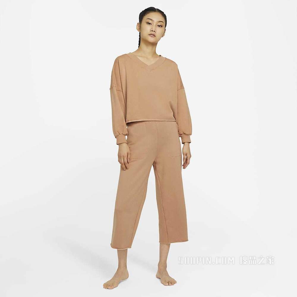 Nike Yoga Luxe 女子起绒 V 领上衣
