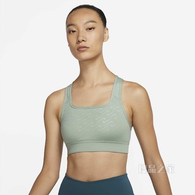Nike Dri-FIT Swoosh Icon Clash Printed 女子中强度支撑一片式衬垫运动内衣