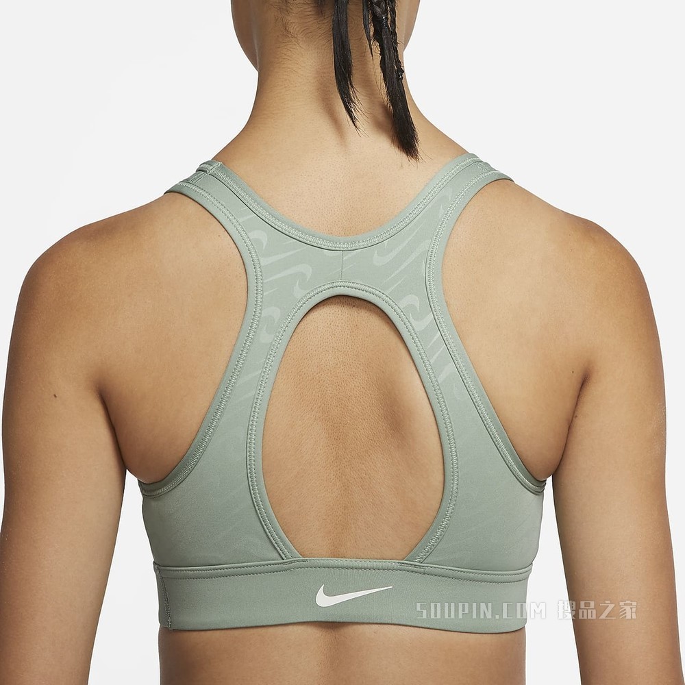 Nike Dri-FIT Swoosh Icon Clash Printed 女子中强度支撑一片式衬垫运动内衣