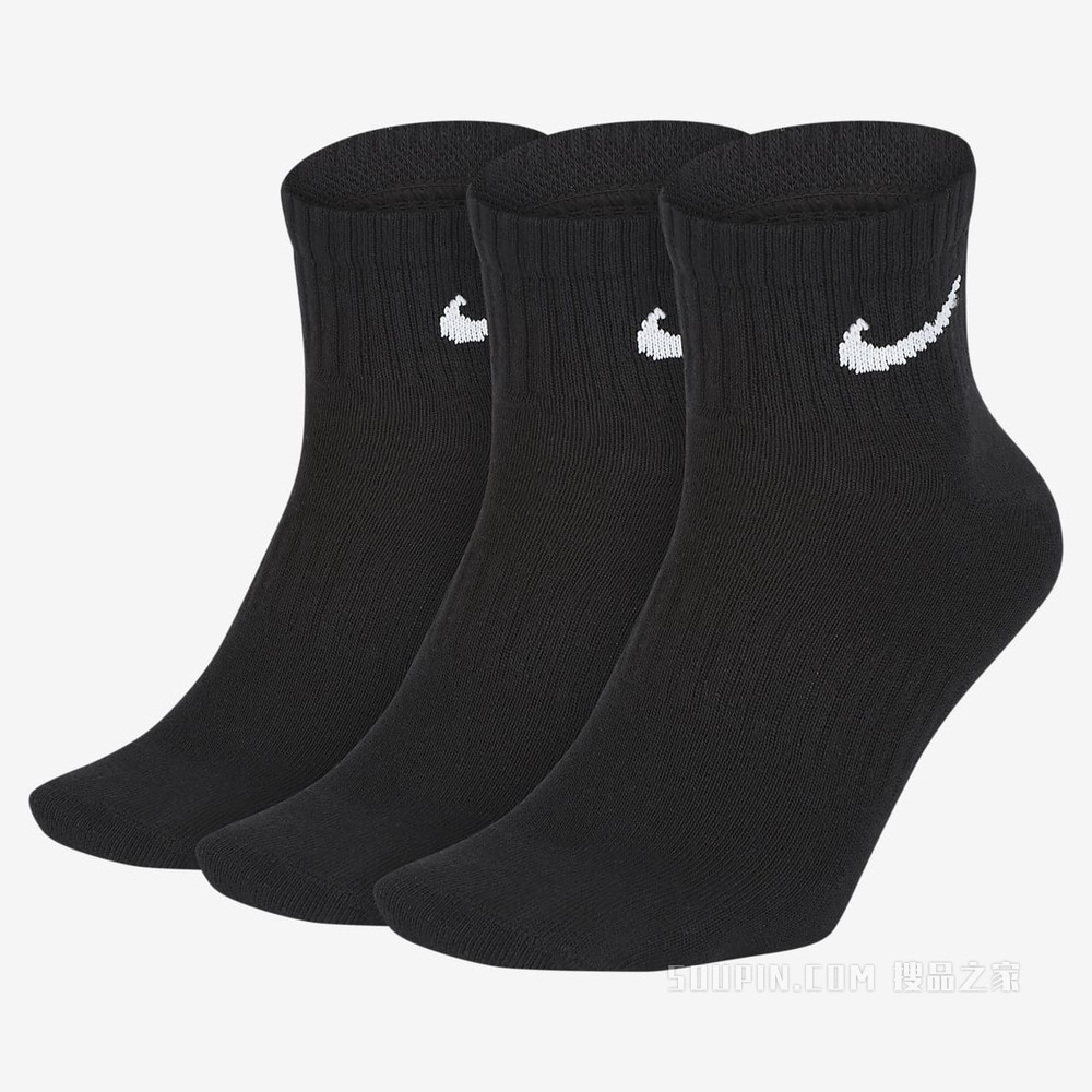 Nike Everyday Lightweight Ankle 训练袜（3 双）