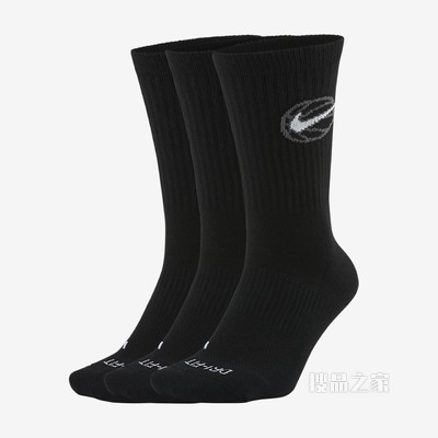 Nike Everyday Crew 篮球袜（3 双）