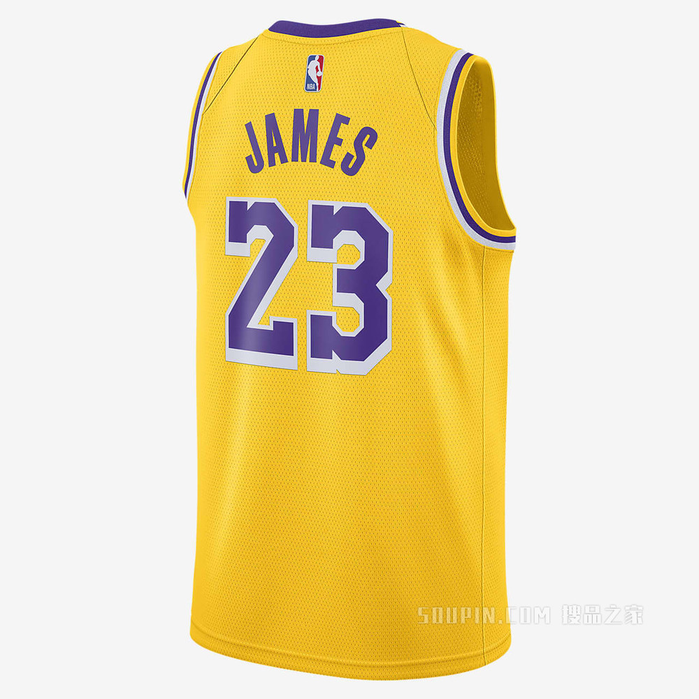 2020 赛季洛杉矶湖人队 (LeBron James) Icon Edition Nike NBA Swingman Jersey 男子球衣