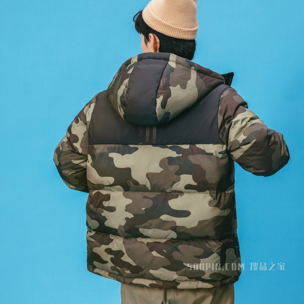 adidas neo M DWN CAMO PUFF 鸭绒羽绒服