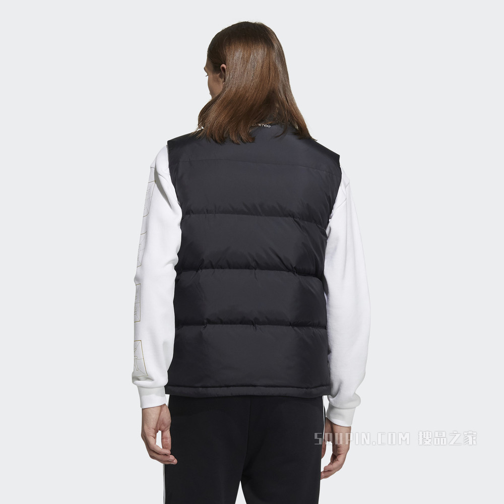 adidas neo M SW DWN VEST 冬季鸭绒羽绒马甲背心