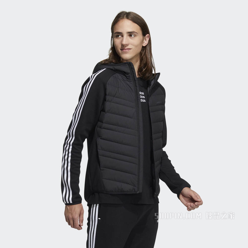 adidas neo M DWN HYBRD JKT 鸭绒羽绒服