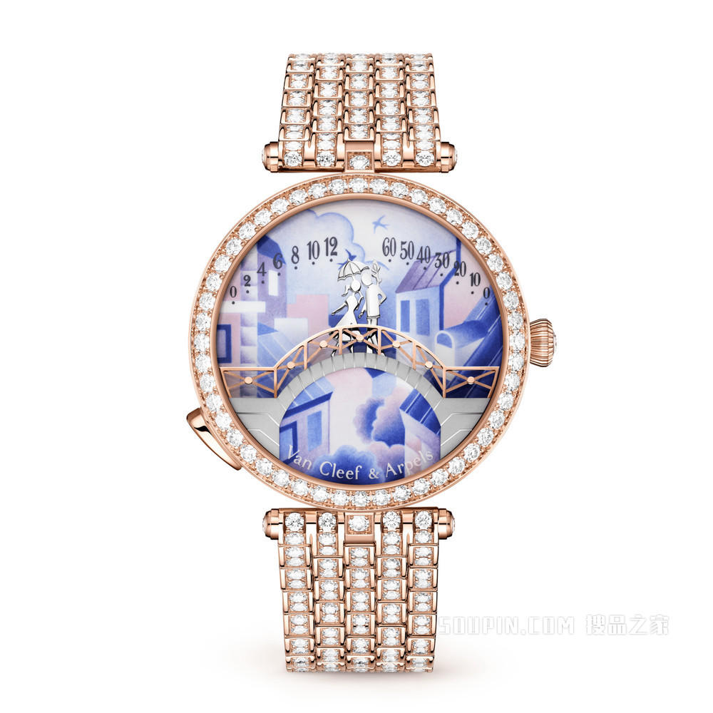 Poetic Complications®诗意复杂功能腕表系列，Lady Arpels Pont des Amoureux Jour腕表