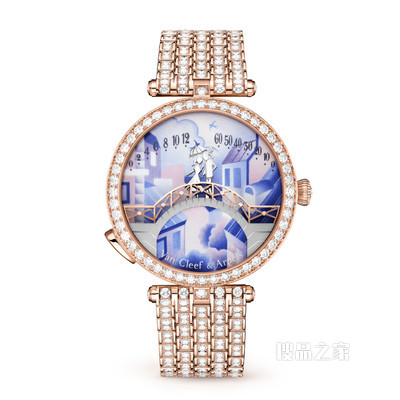 Poetic Complications®诗意复杂功能腕表系列，Lady Arpels Pont des Amoureux Jour腕表