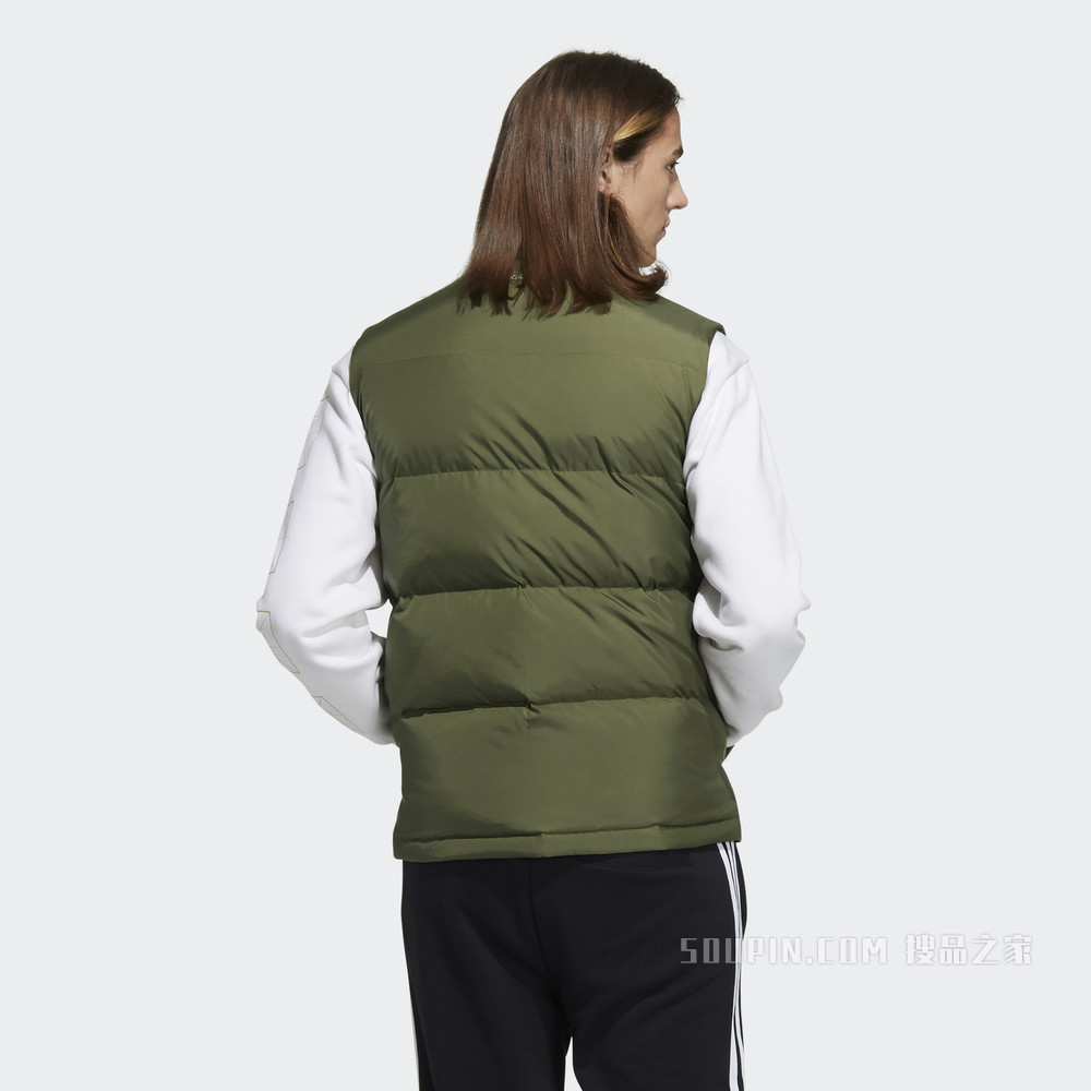 adidas neo M SW DWN VEST 冬季鸭绒羽绒马甲背心