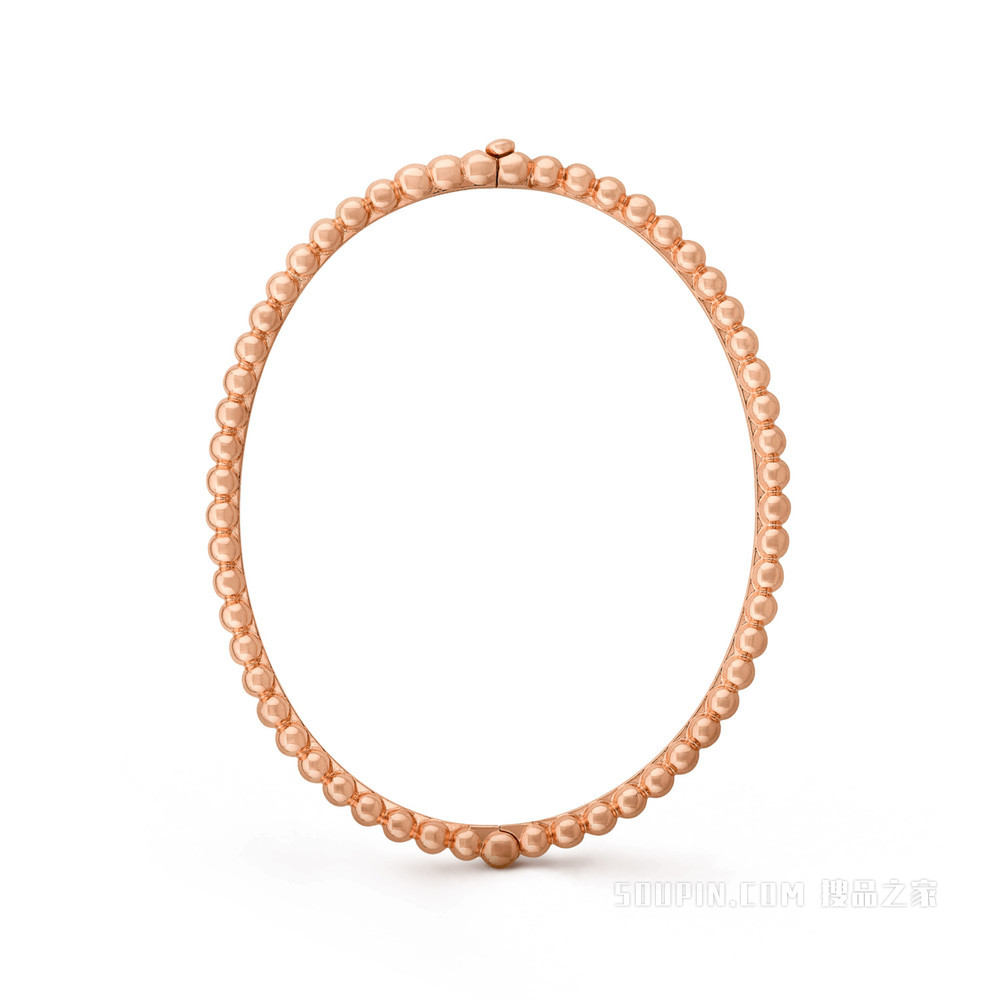 Perlée pearls of gold手镯，玫瑰金，大号款式