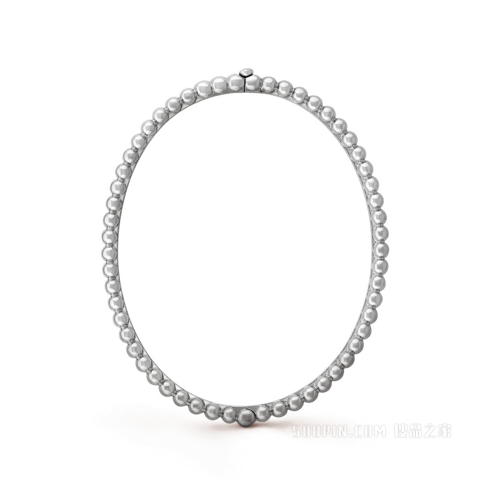 Perlée pearls of gold手镯，白K金，大号款式