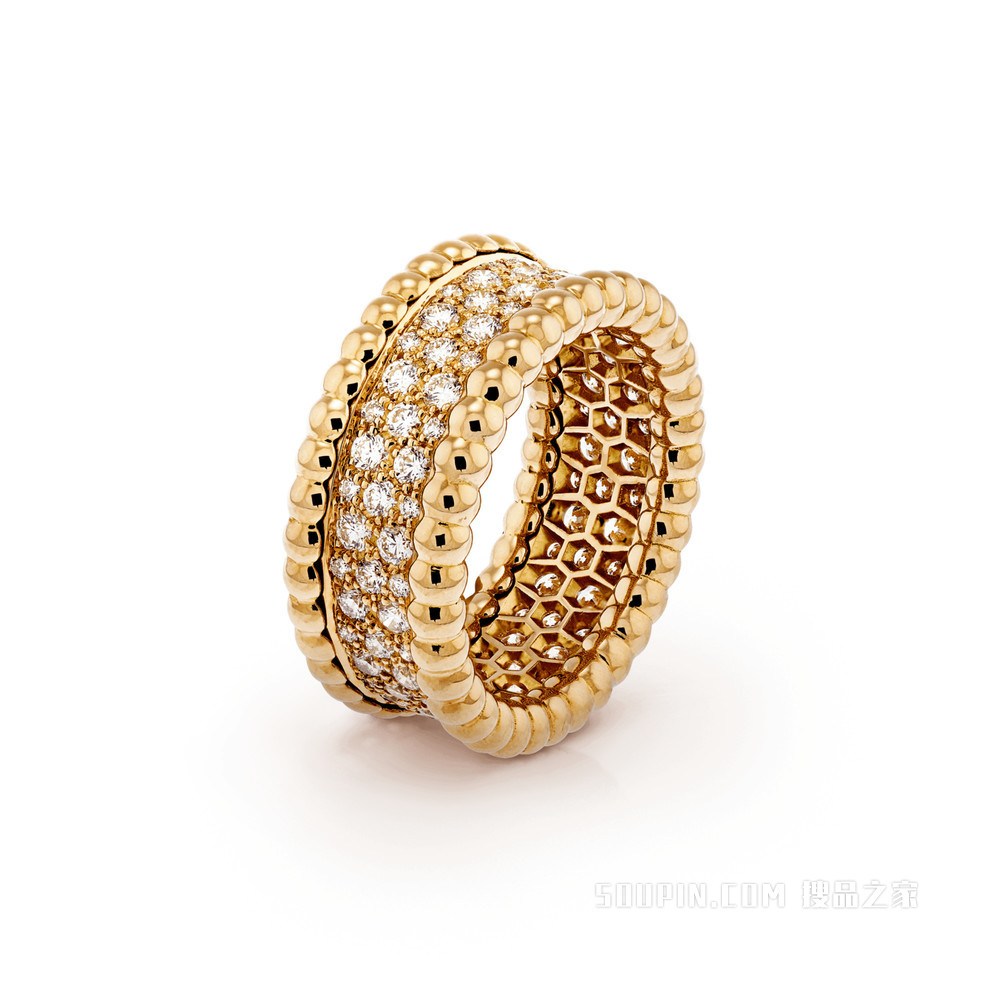 Perlée diamonds戒指，3排镶钻设计