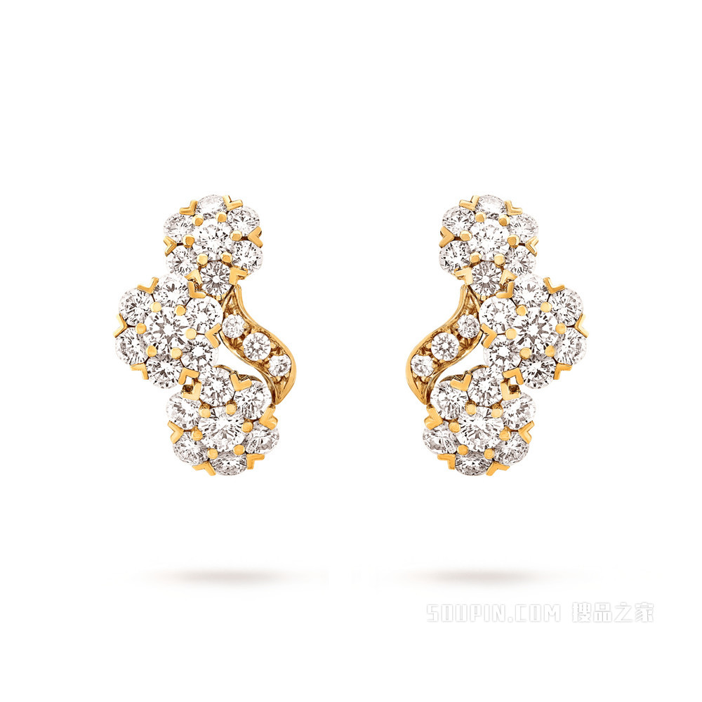 Snowflake Trois Fleurs耳环