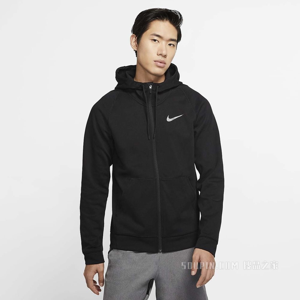 Nike Dri-FIT 男子针织全长拉链开襟训练连帽衫