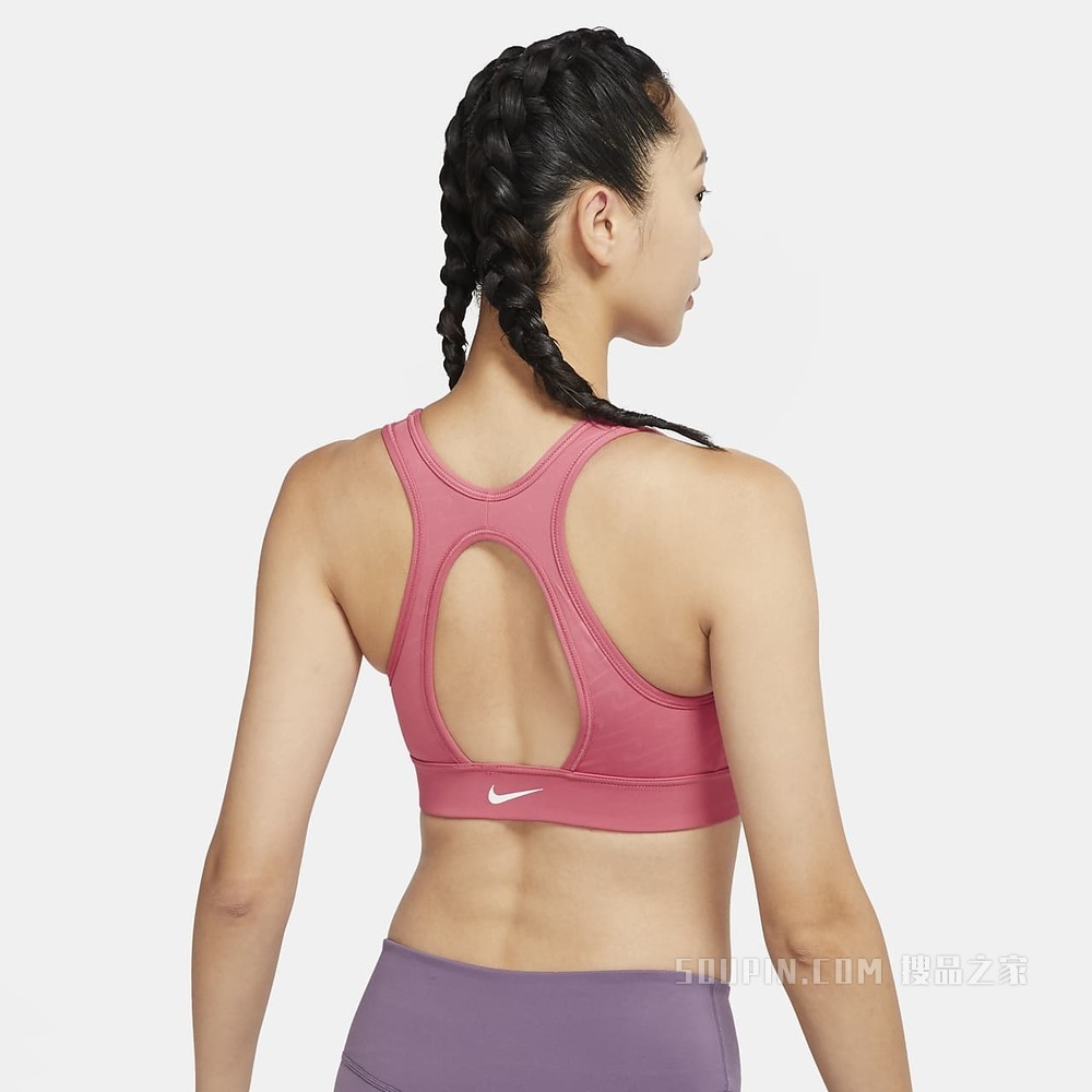 Nike Dri-FIT Swoosh Icon Clash Printed 女子中强度支撑一片式衬垫运动内衣