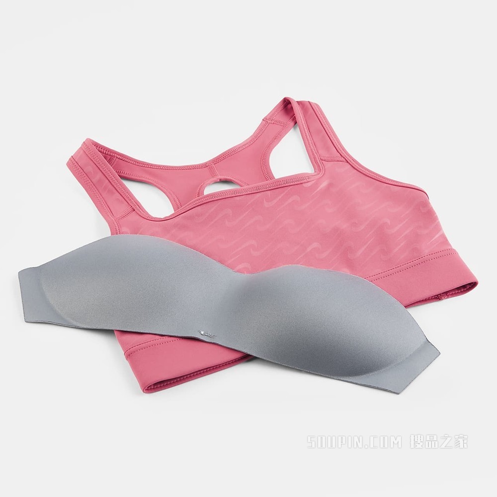 Nike Dri-FIT Swoosh Icon Clash Printed 女子中强度支撑一片式衬垫运动内衣