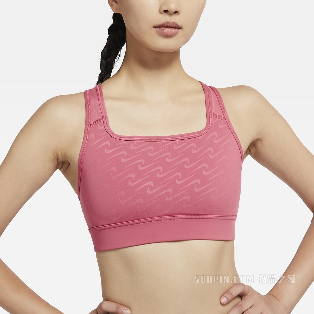 Nike Dri-FIT Swoosh Icon Clash Printed 女子中强度支撑一片式衬垫运动内衣