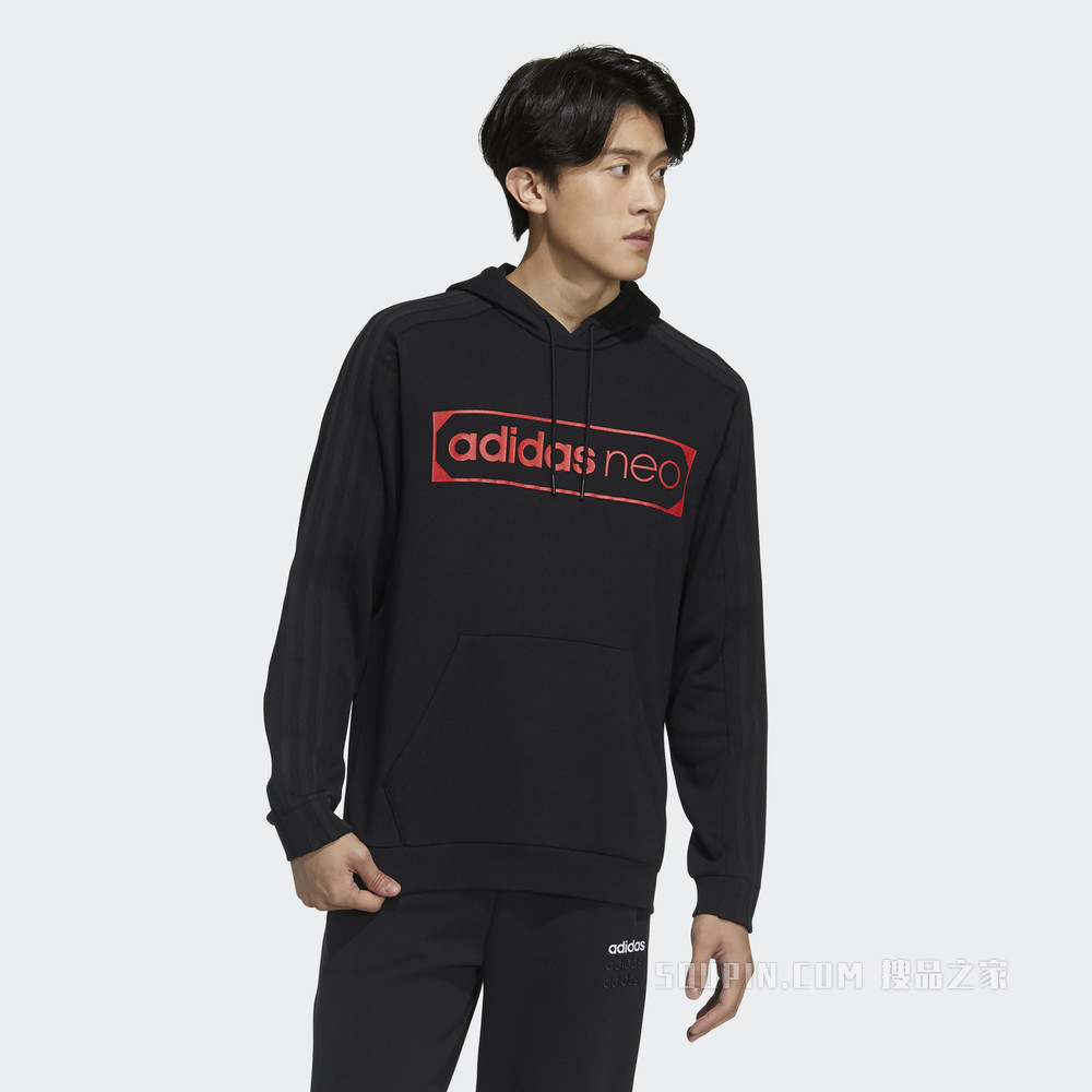 adidas 21新春系列adidas neo M SSFV1 HOODIE2 加绒运动套头衫