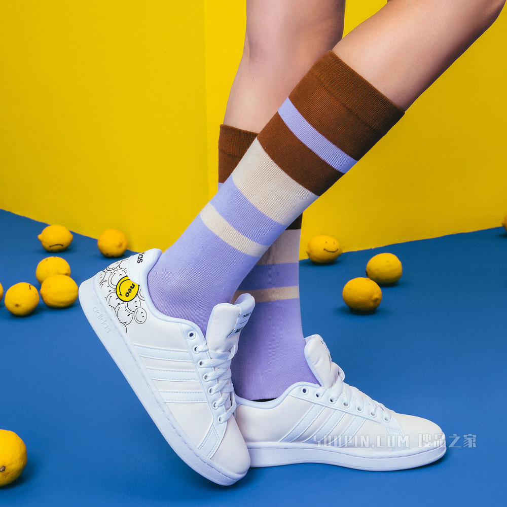 adidas neo GRAND COURT SMILEY笑脸联名新款低帮休闲运动鞋板鞋