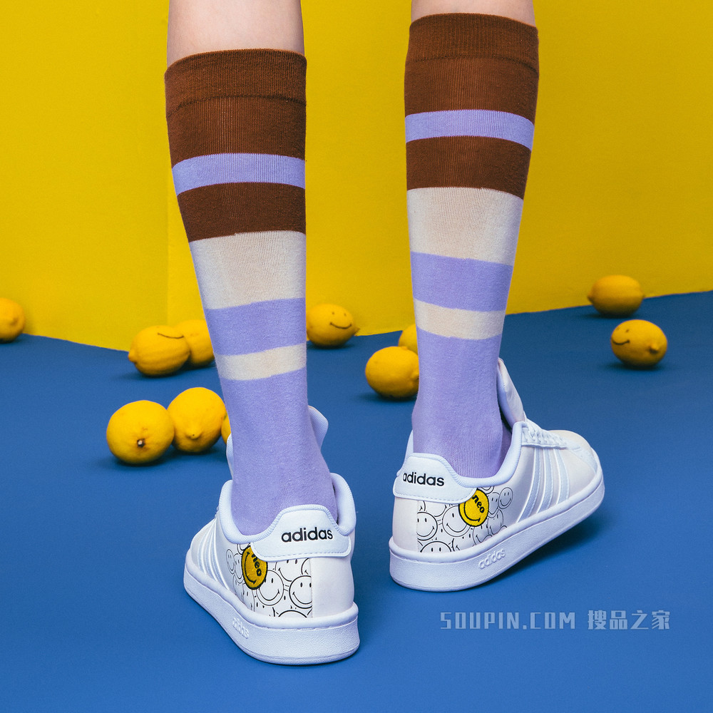 adidas neo GRAND COURT SMILEY笑脸联名新款低帮休闲运动鞋板鞋