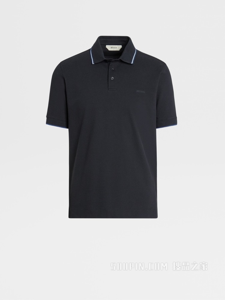 弹力棉质短袖 Polo 衫