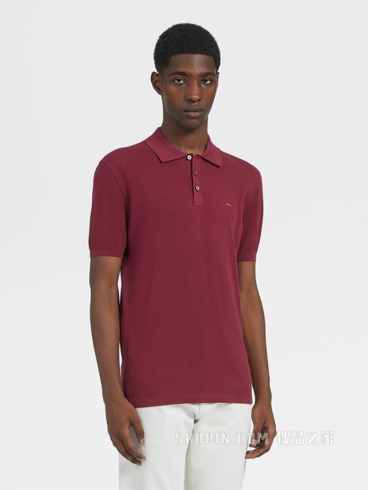 Zegna XXX 系列针织棉质短袖 Polo 衫