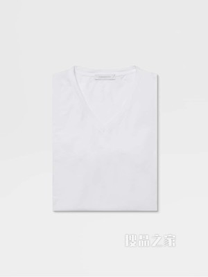 白色 V 领衬衫
