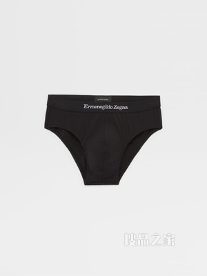 黑色弹力棉质中腰三角内裤