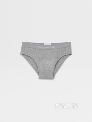 花灰色弹力棉质中腰三角内裤