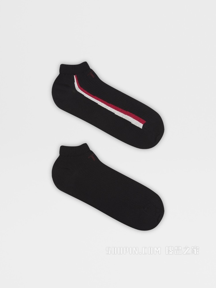 黑色 Techmerino™ 羊毛球鞋袜