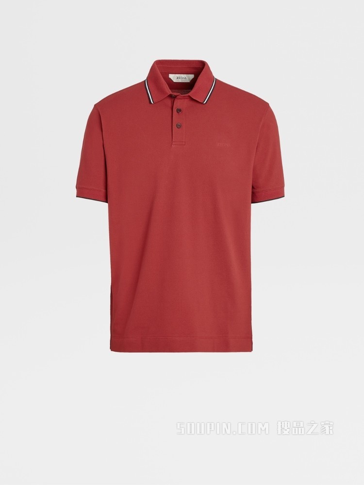 弹力棉质短袖 Polo 衫