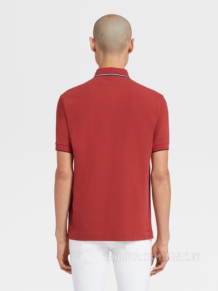 弹力棉质短袖 Polo 衫