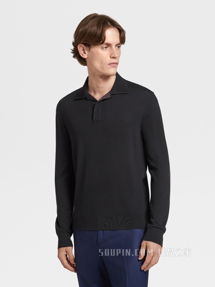 Zegna XXX 系列 CENTOVENTIMILA 羊毛 POLO 衫
