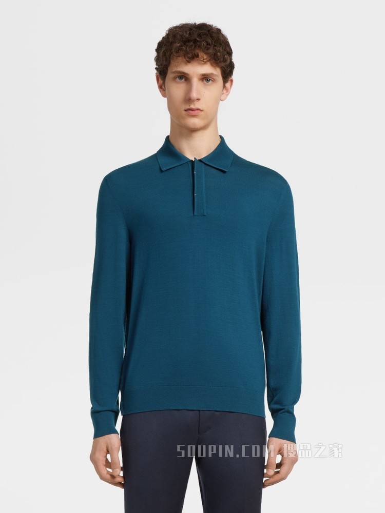 Zegna XXX 系列 CENTOVENTIMILA 针织羊毛 POLO 衫