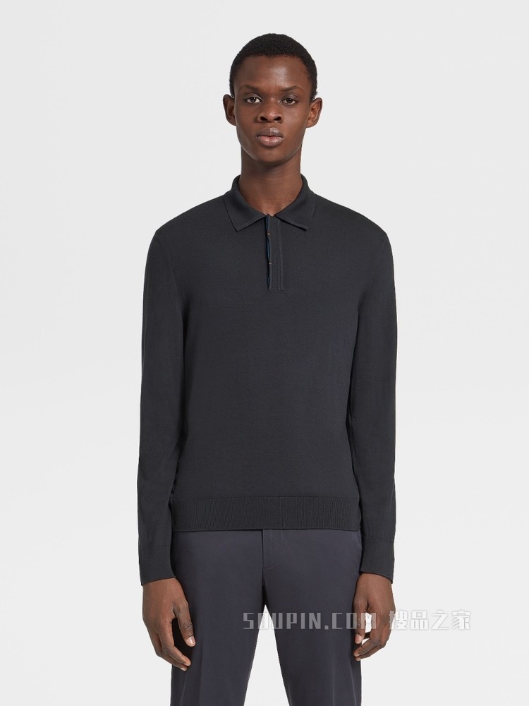 Zegna XXX 系列 CENTOVENTIMILA 针织羊毛 POLO 衫