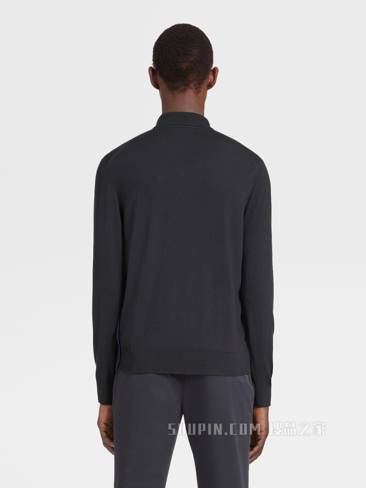 Zegna XXX 系列 CENTOVENTIMILA 针织羊毛 POLO 衫
