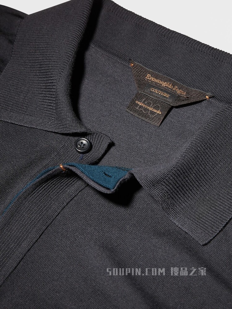 Zegna XXX 系列 CENTOVENTIMILA 针织羊毛 POLO 衫