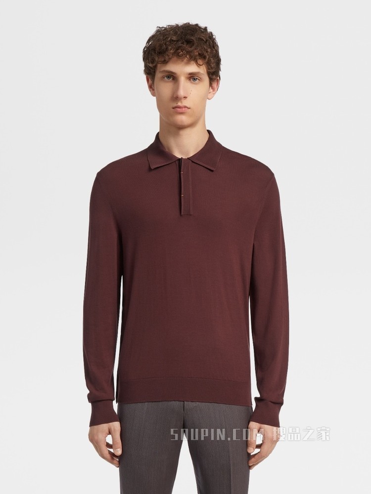 Zegna XXX 系列 CENTOVENTIMILA 针织羊毛 POLO 衫