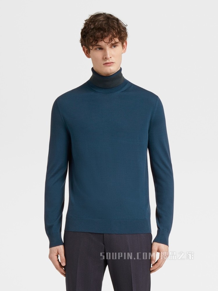 Zegna XXX 系列 CENTOVENTIMILA 针织羊毛高领毛衣