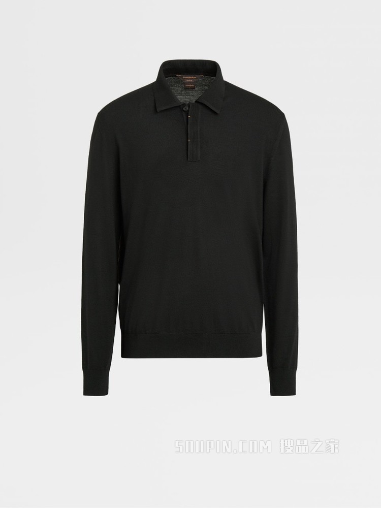 Zegna XXX 系列 CENTOVENTIMILA 针织羊毛 POLO 衫